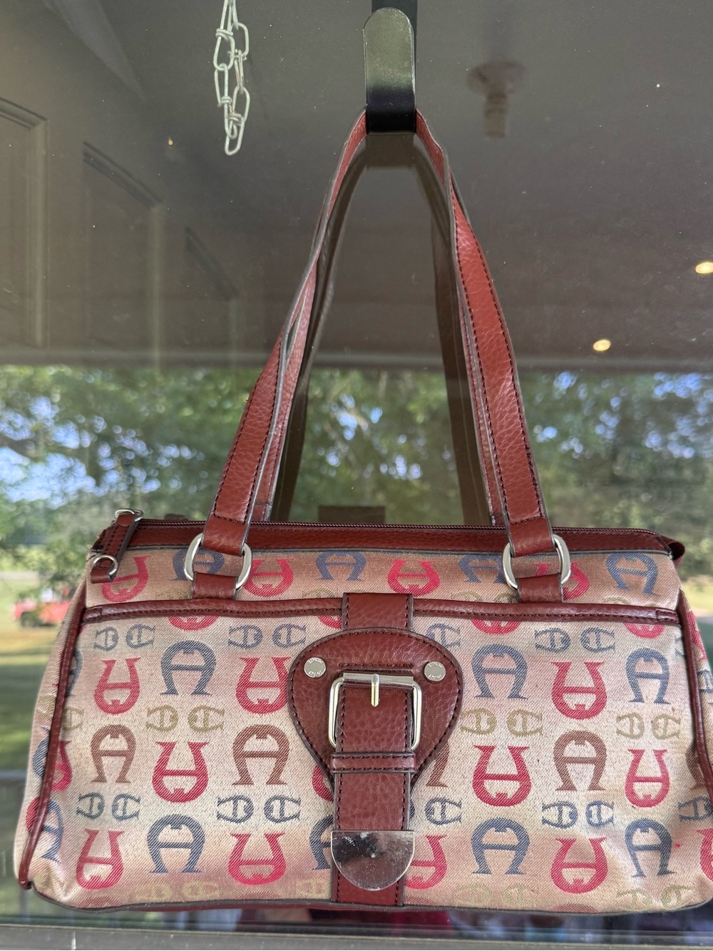 Etienne Aigner vintage Multicolor Logo Canvas Shoulder Bag 13x7